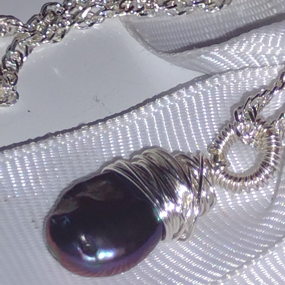 Tahitian Blister Pearl Set in Sterling Silver Diam - Picture 8 of 15